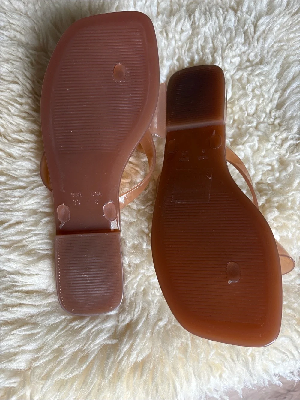 Jeffrey Campbell Brown Jelly Bow Thong Sandals